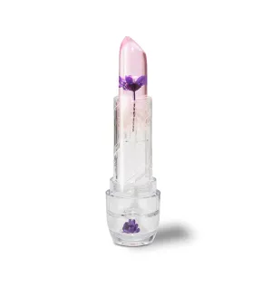 New Blossom Moisturizing Custom Color Changing Crystal Lip Balm, Strawberry Scented, Lip Stain Tint, Infused with Real Flowers, 3g, Purple