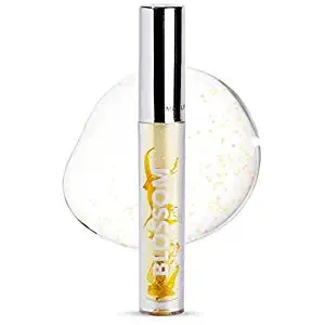 New Blossom Scented Moisturizing and Hydrating Shimmer Sparkle Lip Oil, Infused with Real Flowers, 3g, Lemon