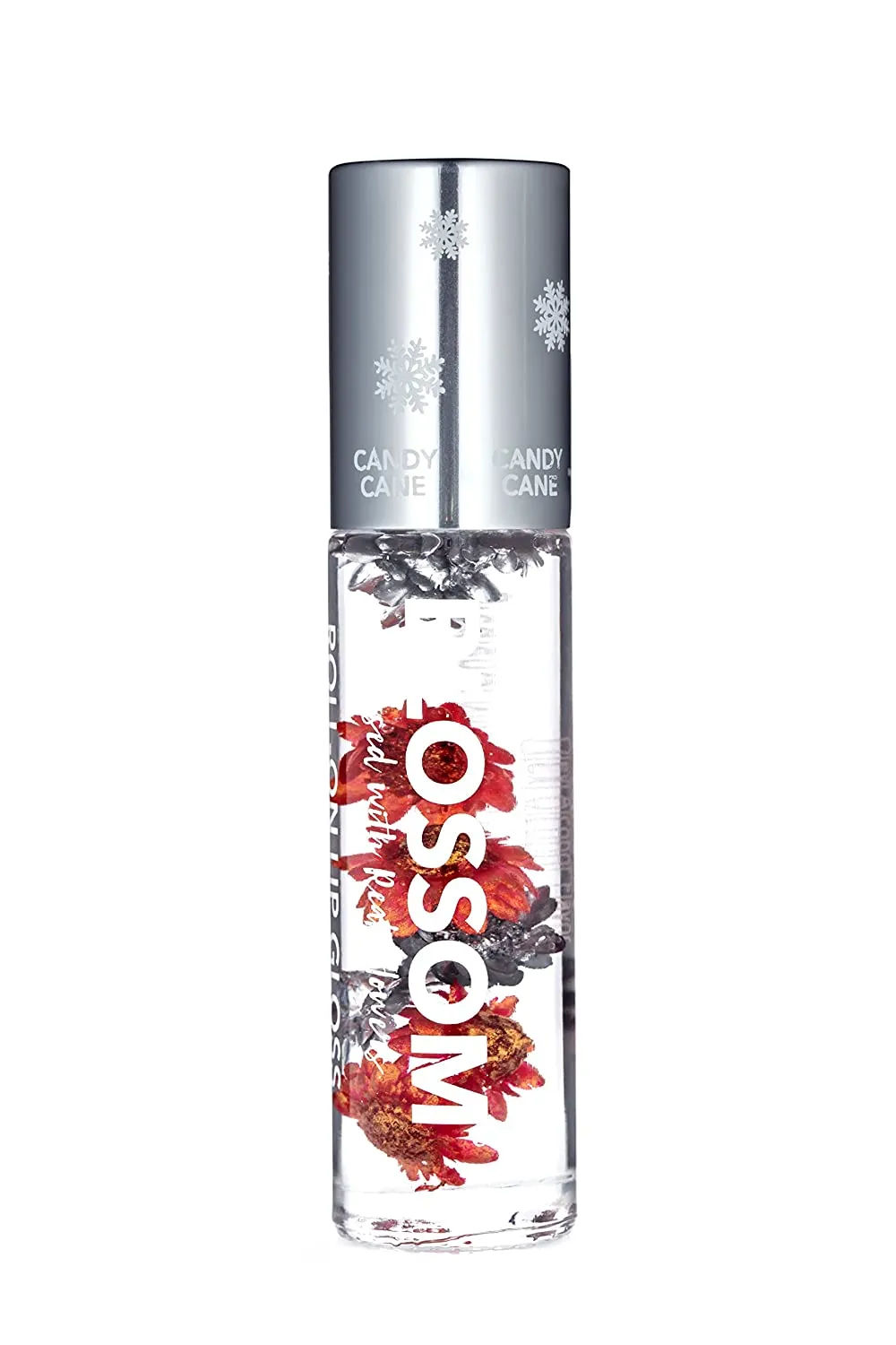 New Blossom Scented Roll on Lip Gloss, Infused with Real Flowers, Made in USA, 0.20 fl. oz./5.9ml, Candy Cane