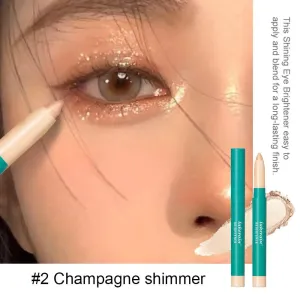 NEW Eye Brightener Stick, Eyeshadow Stick, Glitter Waterproof Highlighter Stick, Cream Shimmer Long Lasting, Brilliant Eye Brightener (Champagne)
