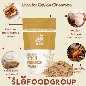 New sealed Slofoodgroup Ceylon Cinnamon Powder- Premium Quality Cinnamon Powder from Sri Lanka (6 oz Ceylon Cinnamon Powder) All Natural, Vegan, Gluten aFree, No Additives