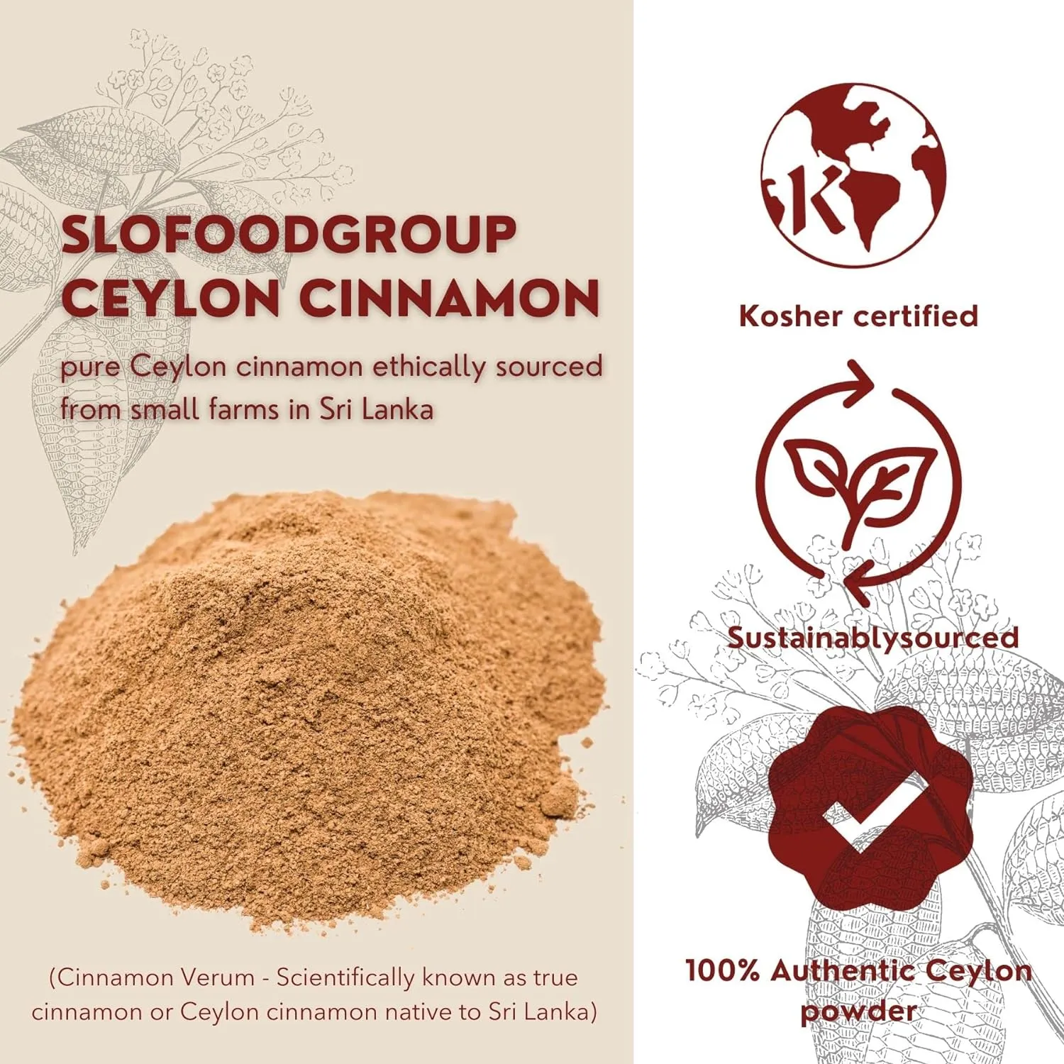 New sealed Slofoodgroup Ceylon Cinnamon Powder- Premium Quality Cinnamon Powder from Sri Lanka (6 oz Ceylon Cinnamon Powder) All Natural, Vegan, Gluten aFree, No Additives