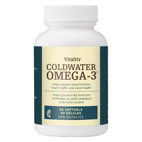 New sealed Vitality Coldwater Omega-3 Item: 1545 | Size: 60 softgels BB 9/23