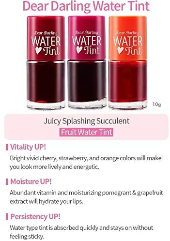 New SoltreeBundle 3 Color set Dear Darling Water Tint 10g Vivid Color Lip Tint! Moist-fruity water tint with the feeling of refreshing fruits bursting
