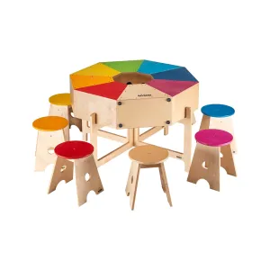 NINO Percussion NINOSET954 Classroom 8-Piece Cajon Group Rhythm Set w/8x Stools