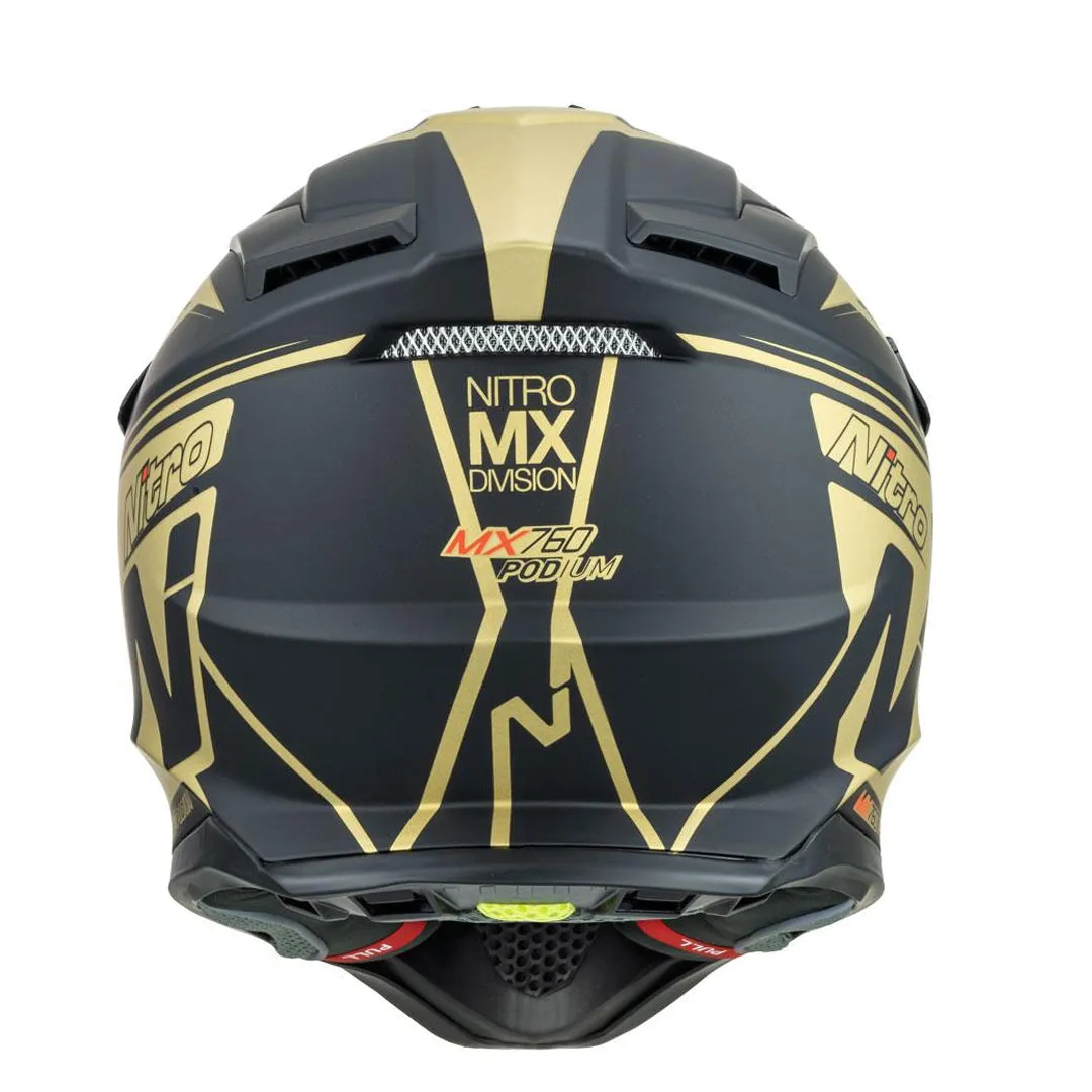 Nitro - MX760 Satin Black/Gold Helmet