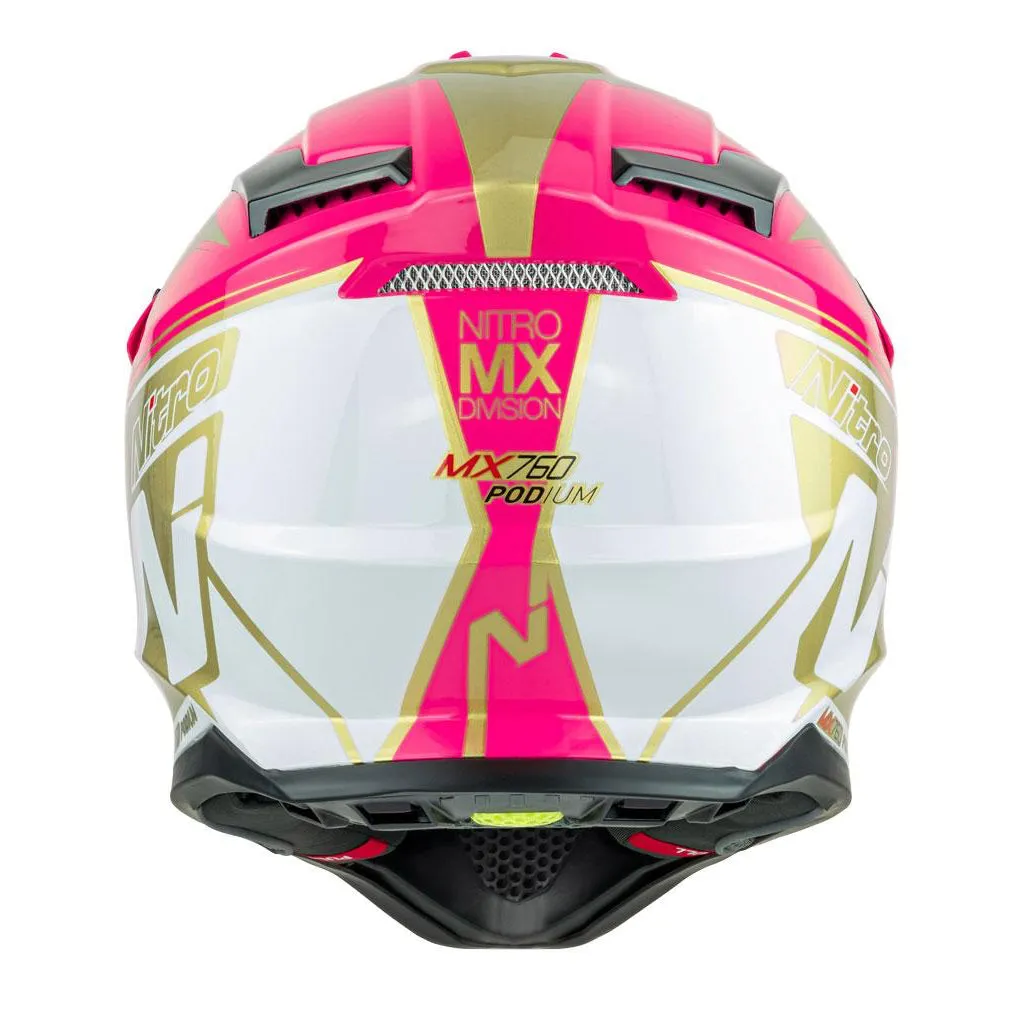 Nitro - MX760 Satin Pink/Gold Helmet