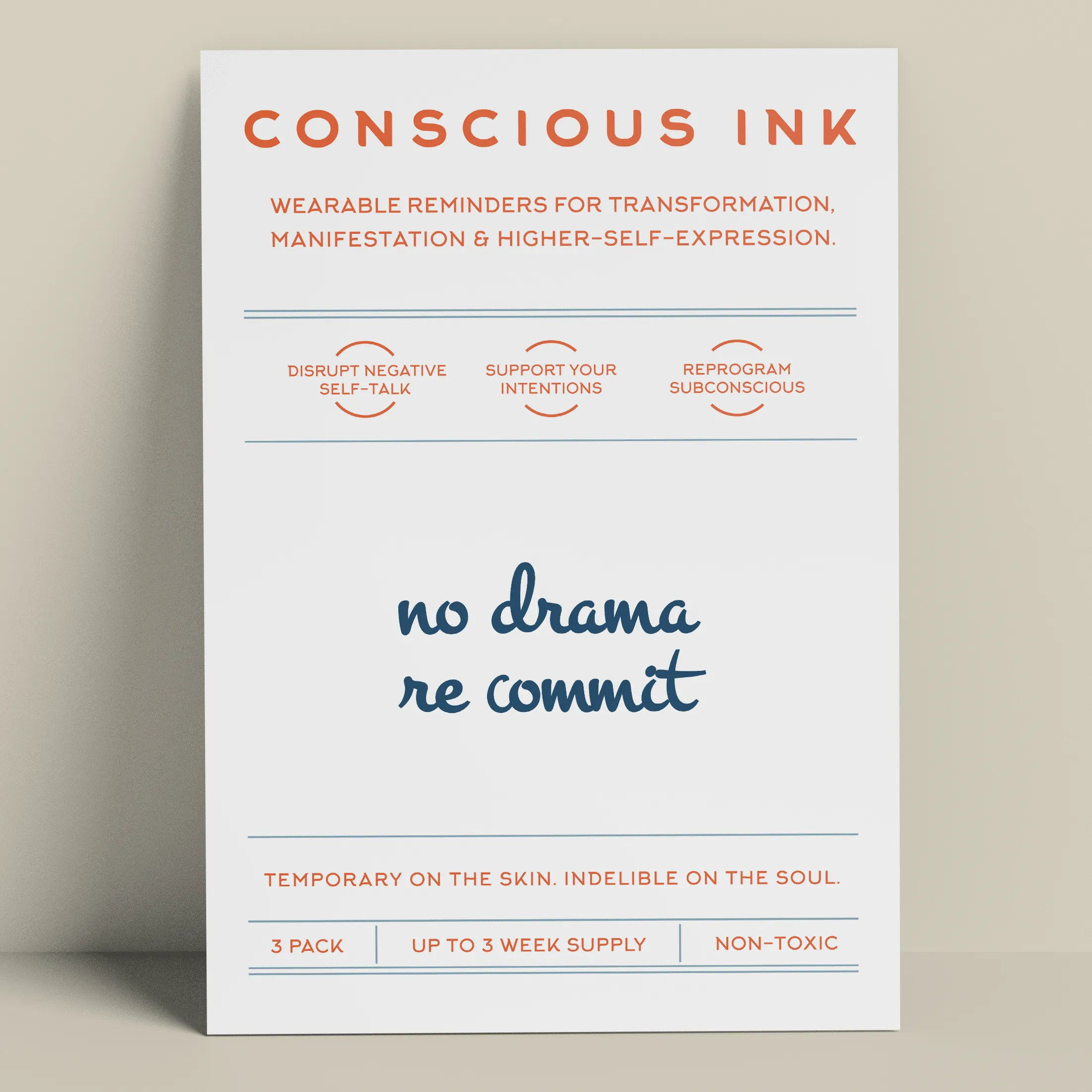 No Drama Recommit Manifestation Tattoo