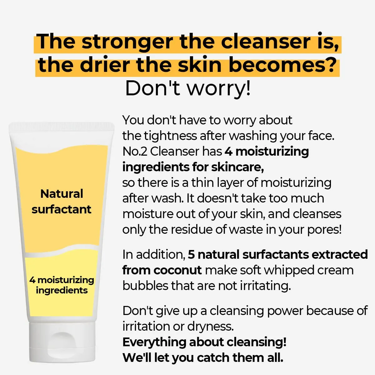 No.2 Cleansing Foam | Deep Clean Fresh Cream Cleanser | Foam Cleanser, Gentle Exfoliation, Deep Cleansing, Natural Ingredients | Blackheads, Excess Oil, Dead Skin Cells | 4.05 Fl. Oz.