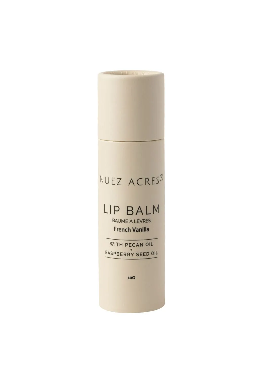 Nuez Acres® Lip Balm – Hydration with Pecan, Raspberry Seed Oil & French Vanilla Flavor