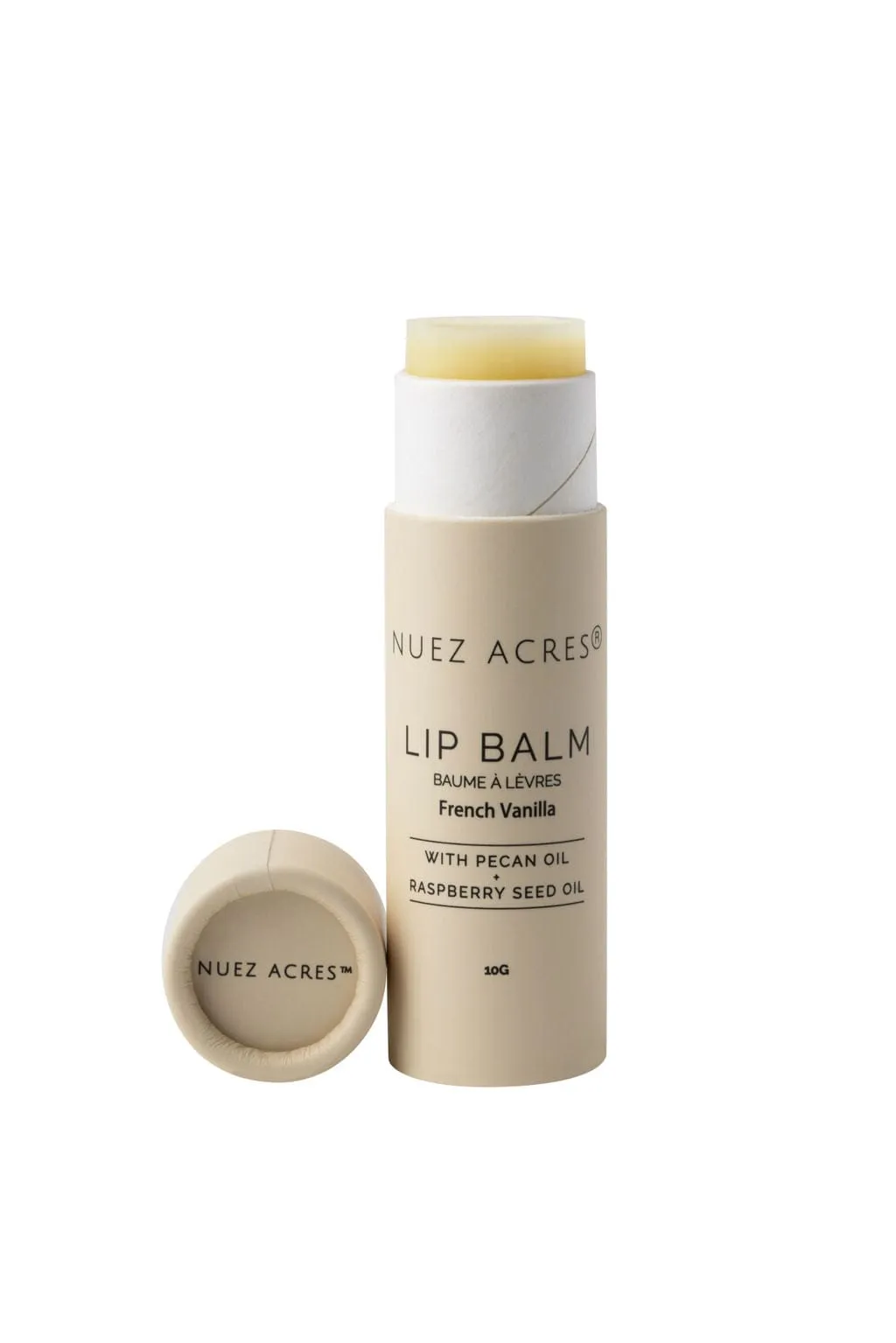 Nuez Acres® Lip Balm – Hydration with Pecan, Raspberry Seed Oil & French Vanilla Flavor