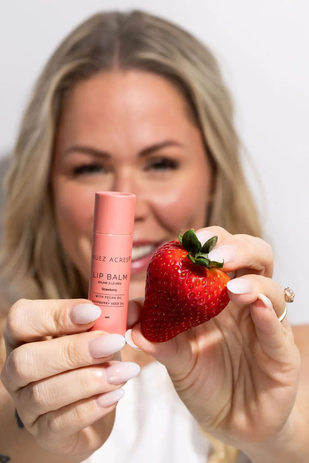 Nuez Acres® Lip Balm – Hydration with Pecan, Raspberry Seed Oil & Natural Strawberry Flavor