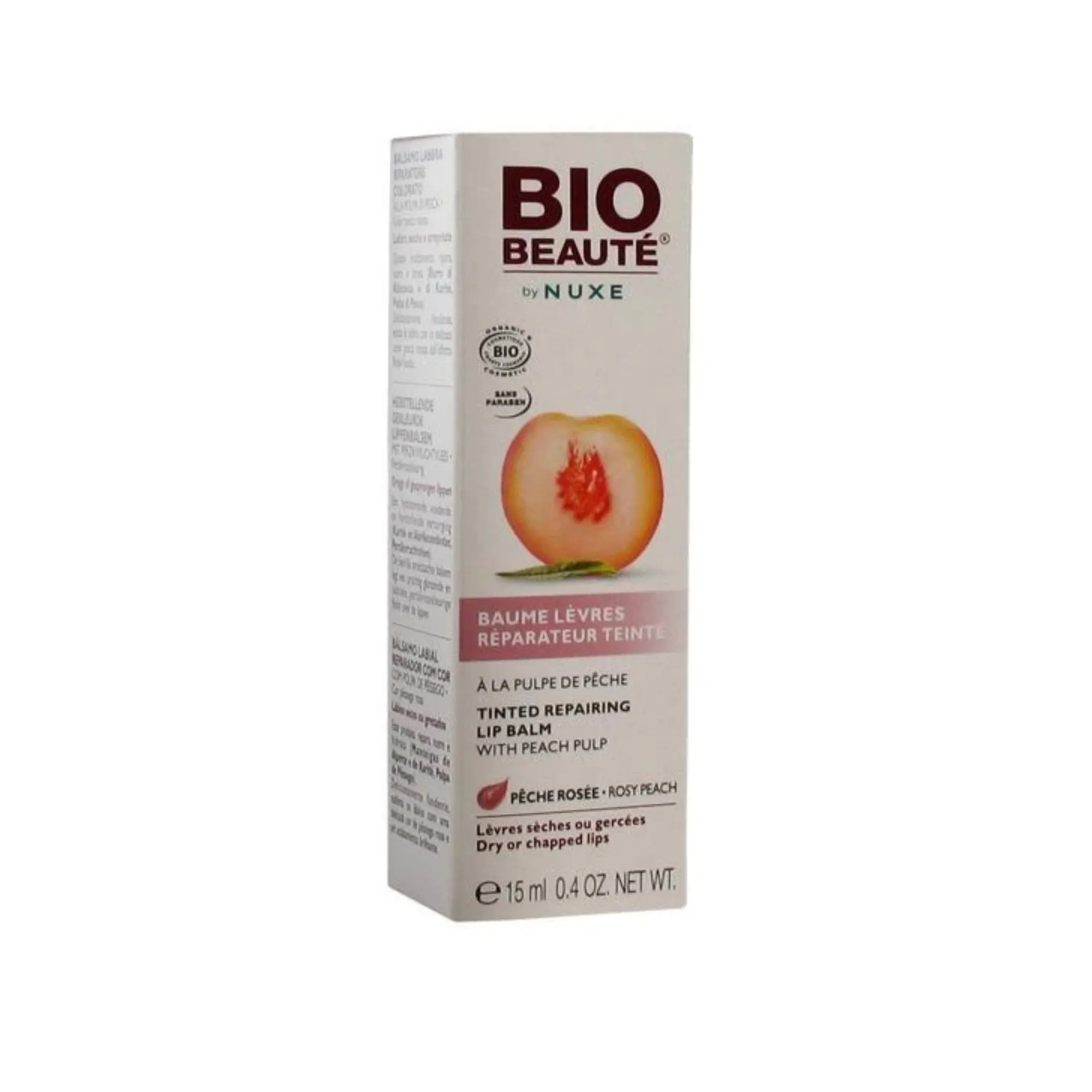 Nuxe BIO-BEAUTÉ® Tinted Repairing Lip Balm With peach pulp 15 ml