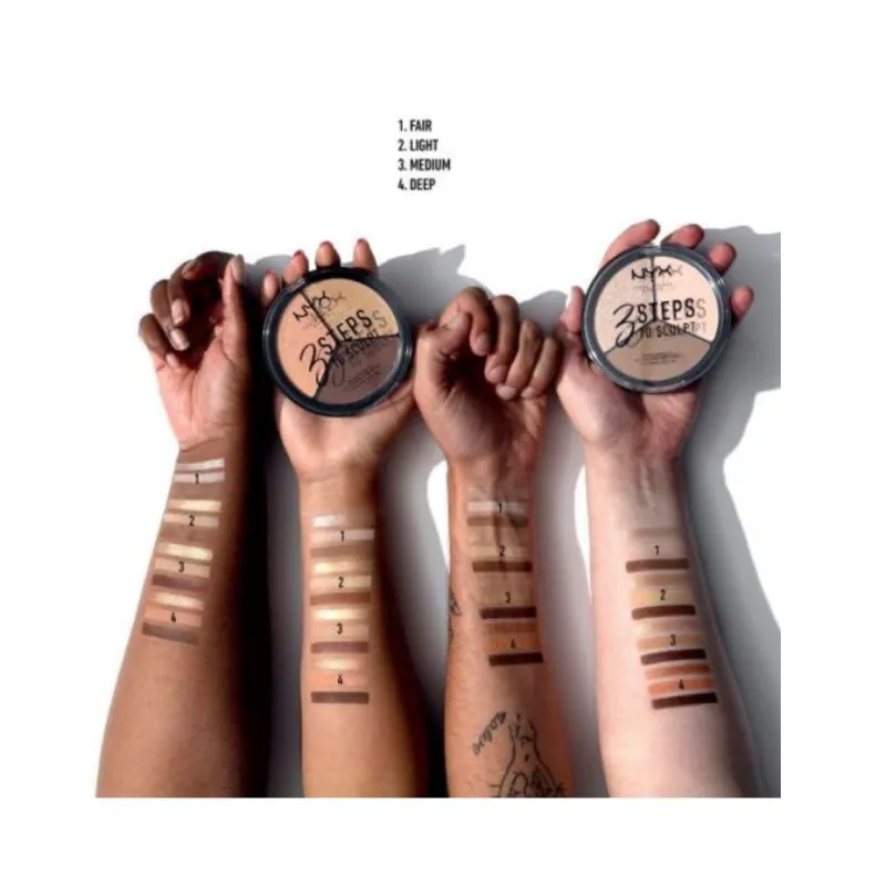NYX 3 Steps To Sculpt Face Sculpting Palette - 3STS03 Medium