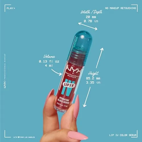 NYX PROFESSIONAL MAKEUP Lip IV Hydrating Glossy Lip Stain with 12HR Hydration - Red-y Set Wet (Red)