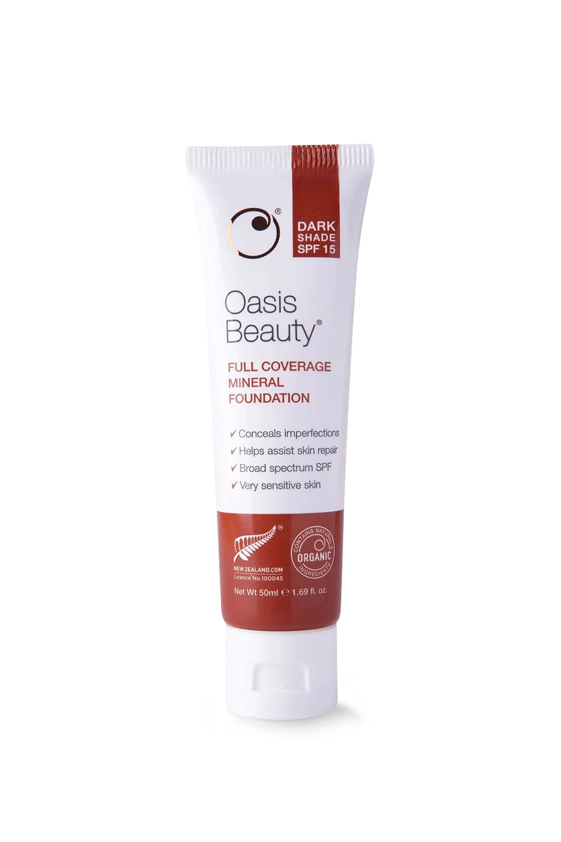 OASIS Full Coverage Mineral Foundation in Dark Shade SPF15 50ml