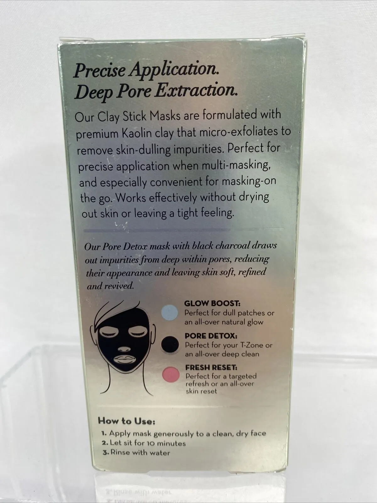 Olay Pore Detox Black Charcoal Clay Face Mask No Mess Stick 1.7 Oz