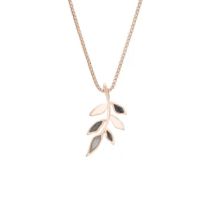 Olive Branch Cremation Necklace in 14K Rose Gold