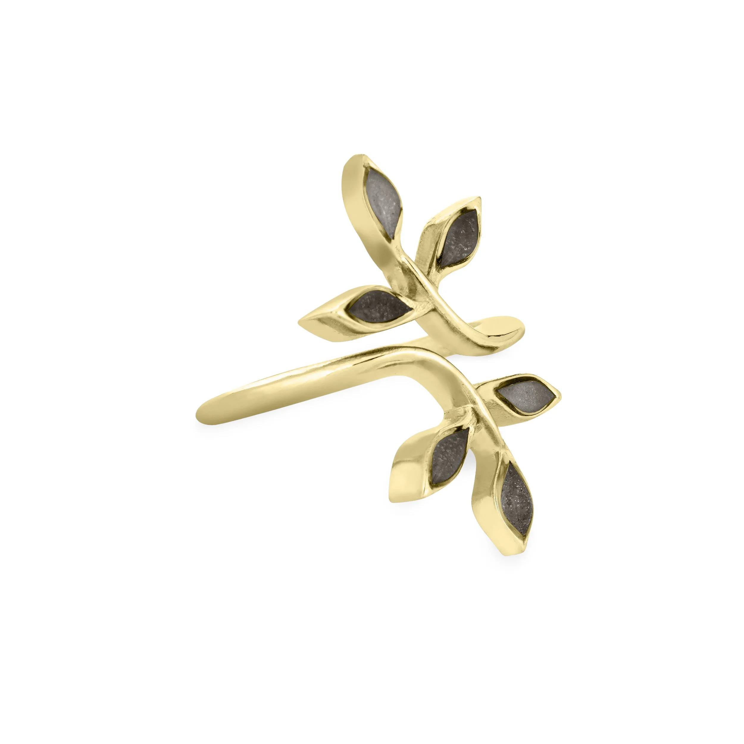 Olive Branch Cremation Ring in 14K Yellow Gold