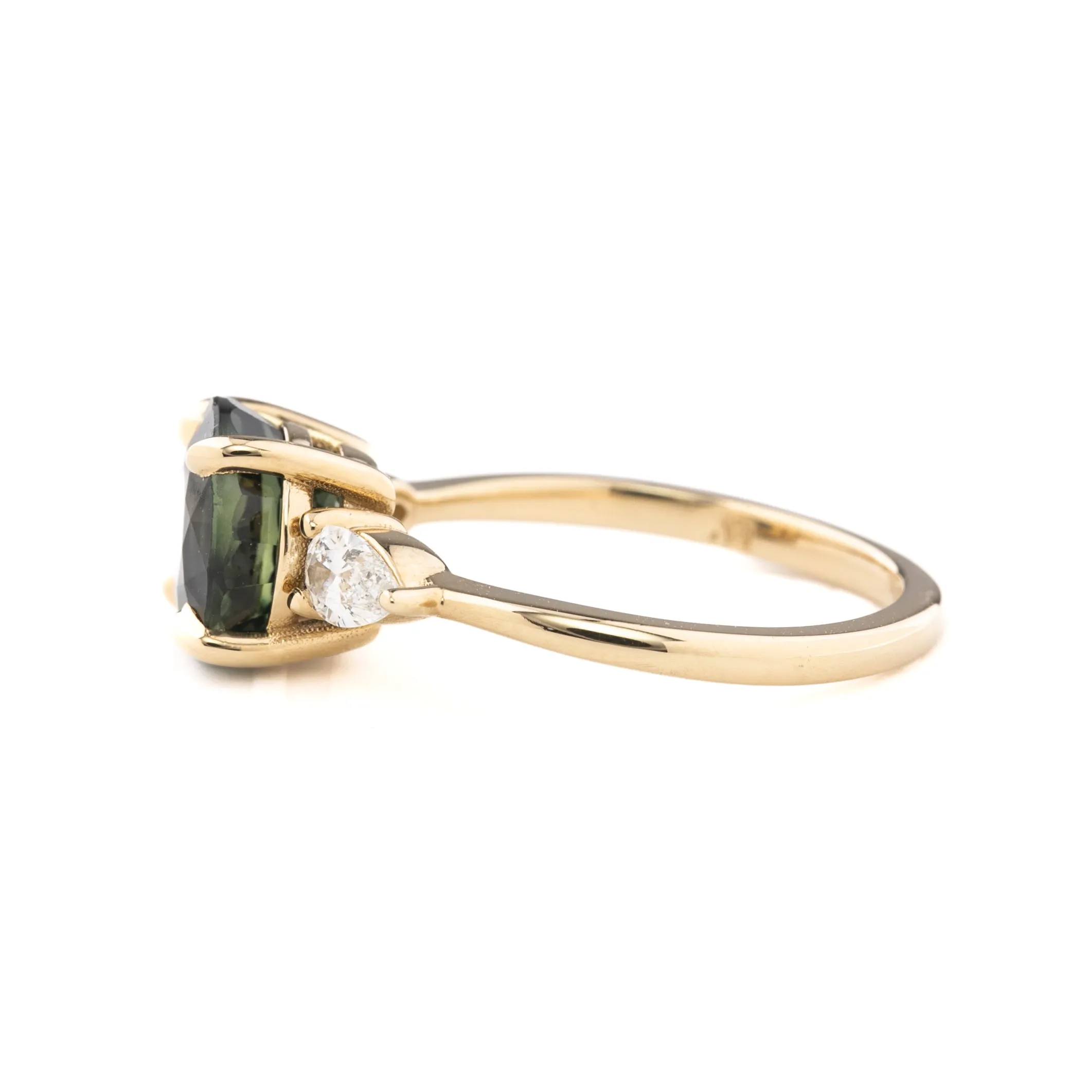 Olivia Grand Ring 3.60ct Blue Green Sapphire