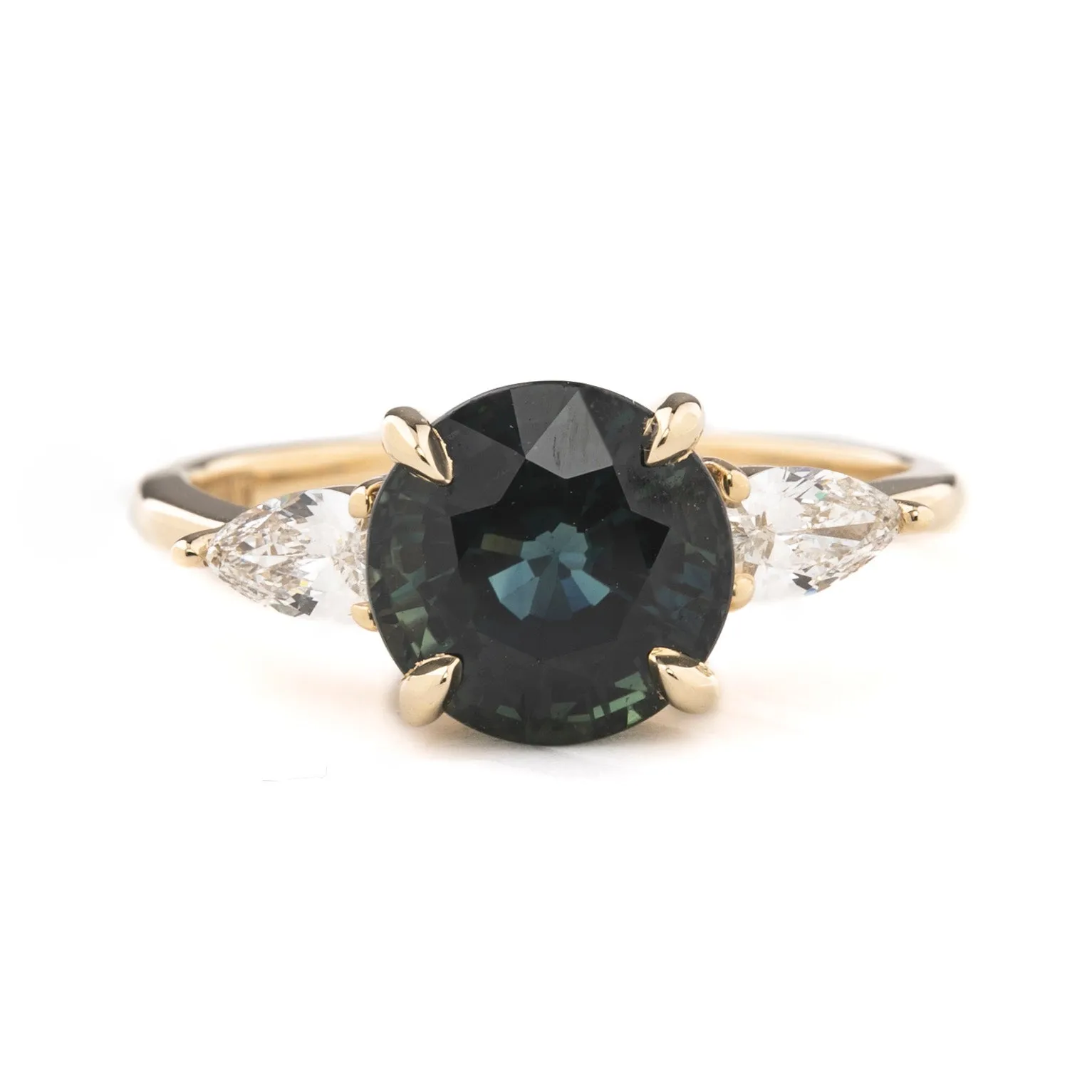 Olivia Grand Ring 3.60ct Blue Green Sapphire