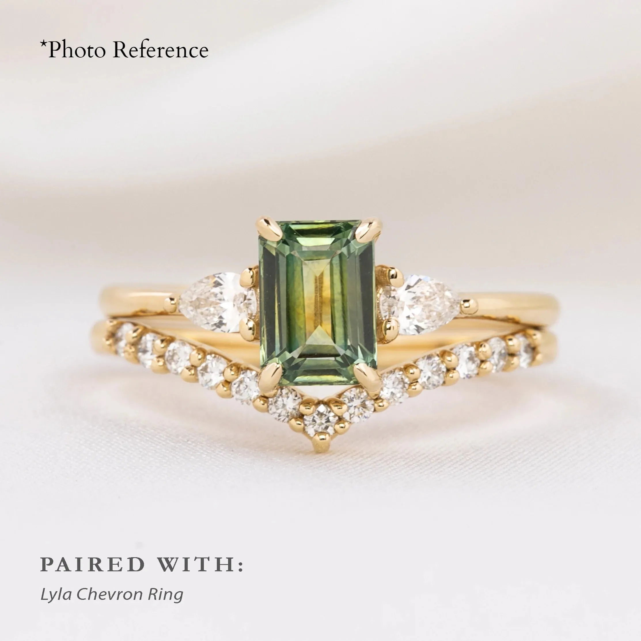Olivia Ring 1.20ct Light Green Montana Sapphire, 14k Yellow Gold (One of a kind)