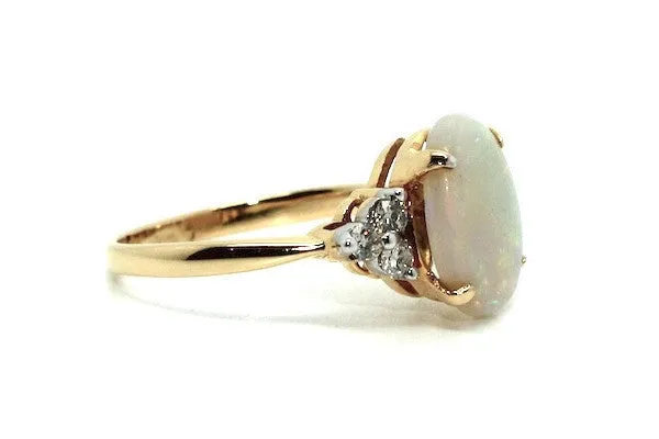 Opal And 6 Diamond Ring Ad No.0378