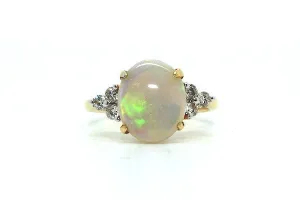 Opal And 6 Diamond Ring Ad No.0378
