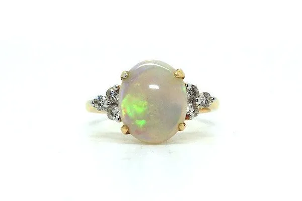 Opal And 6 Diamond Ring Ad No.0378