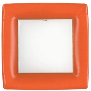 Orange Square Paper Dinner Plates