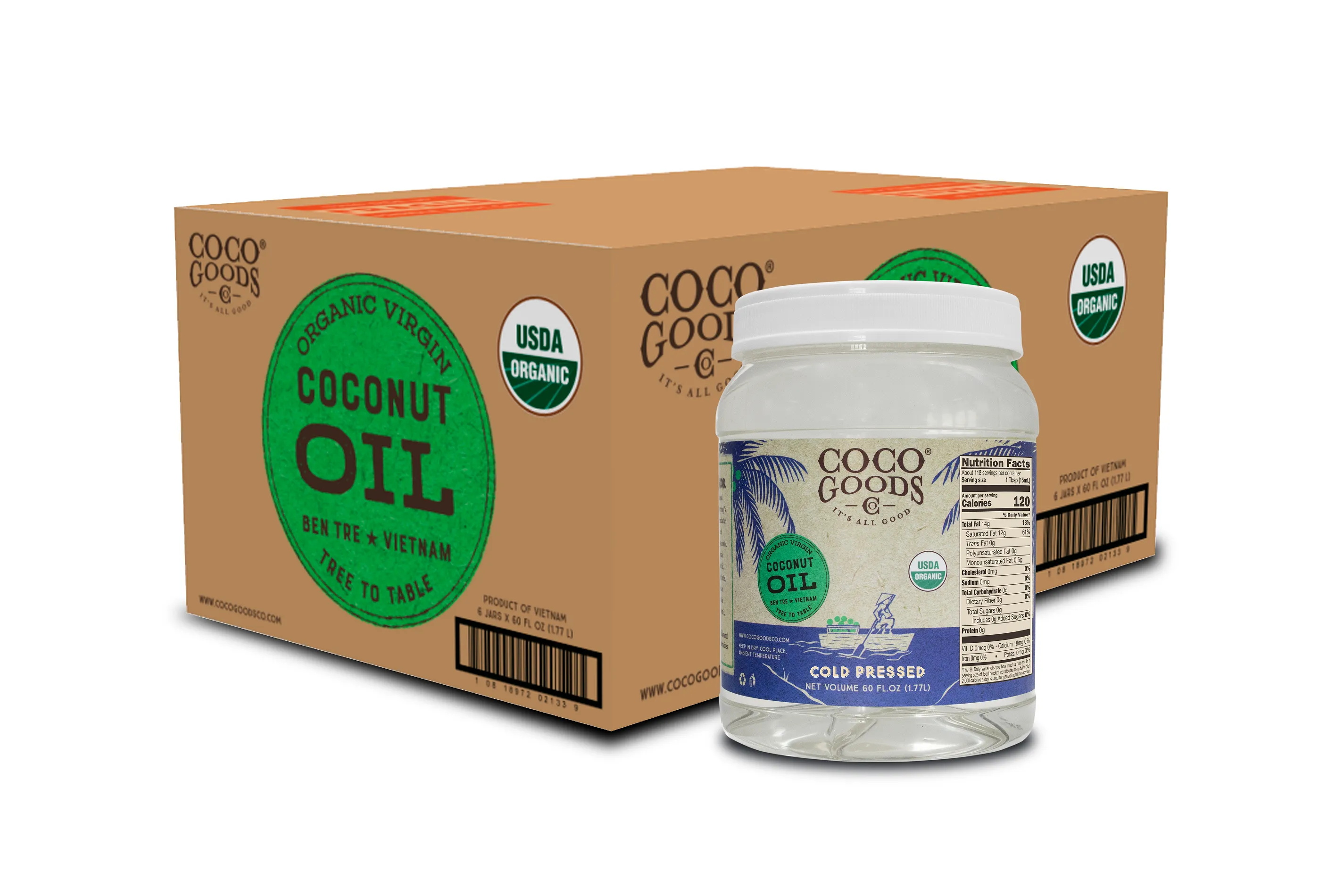 Organic Extra Virgin Coconut Oil, Cold-Pressed