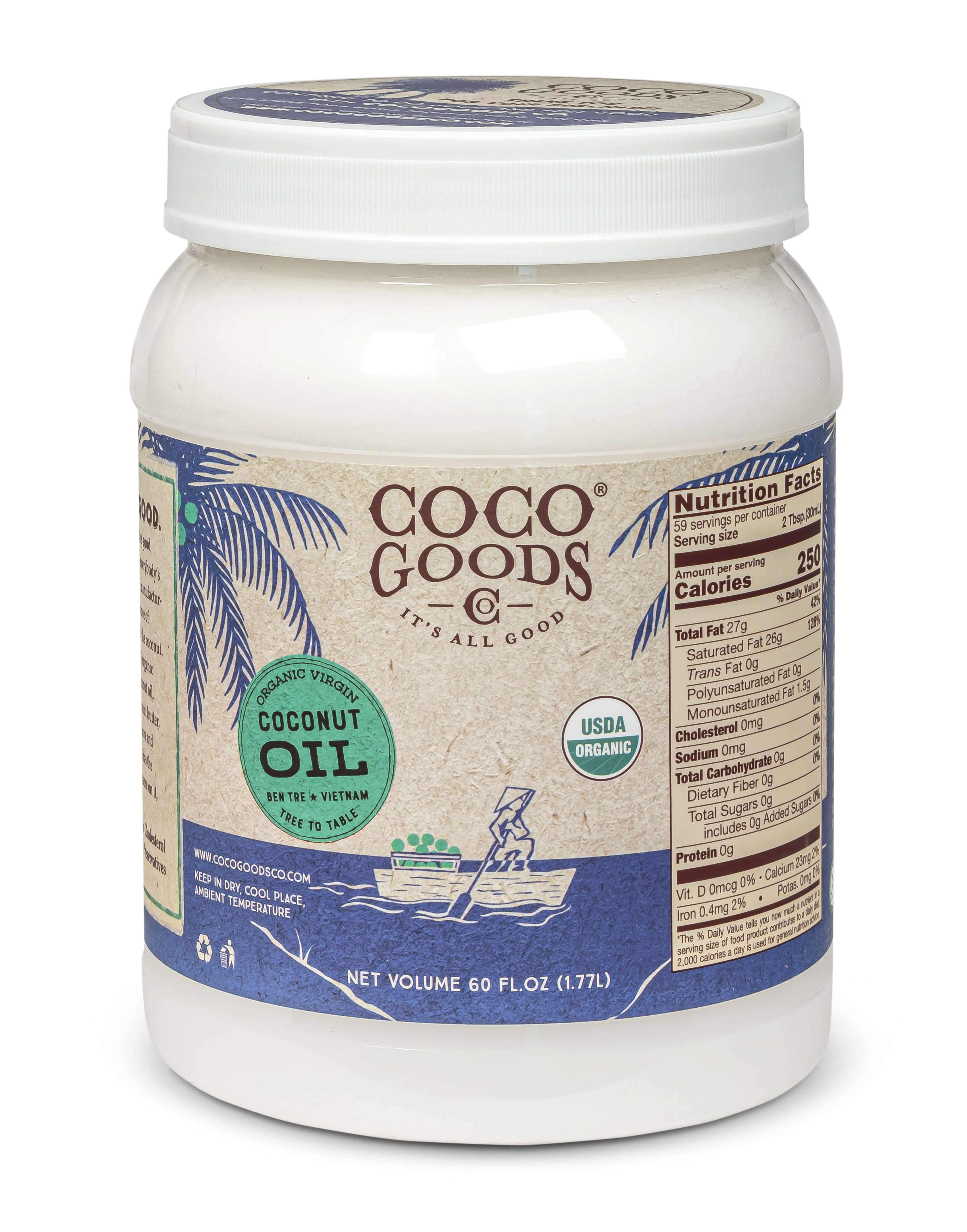 Organic Extra Virgin Coconut Oil, Cold-Pressed