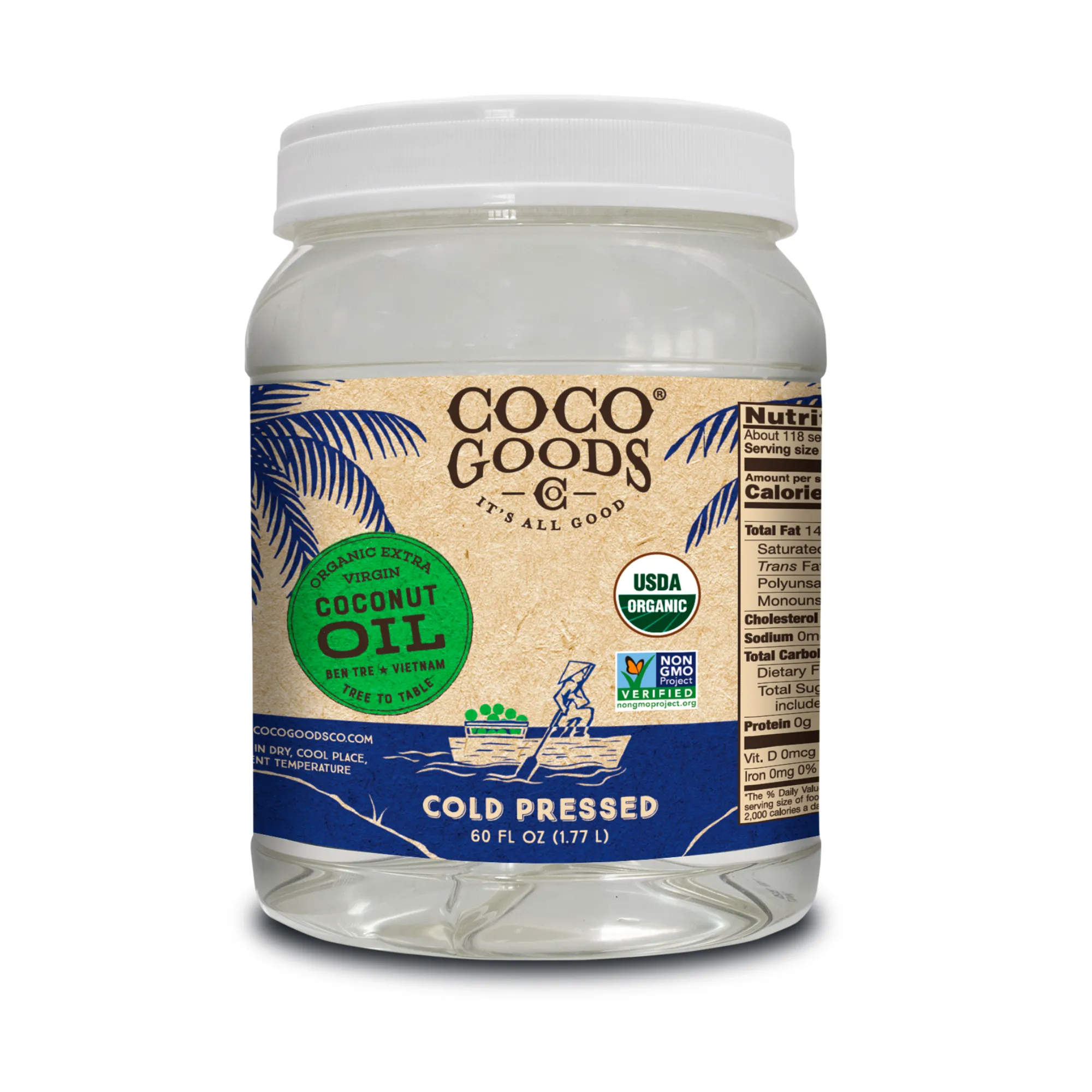 Organic Extra Virgin Coconut Oil, Cold-Pressed
