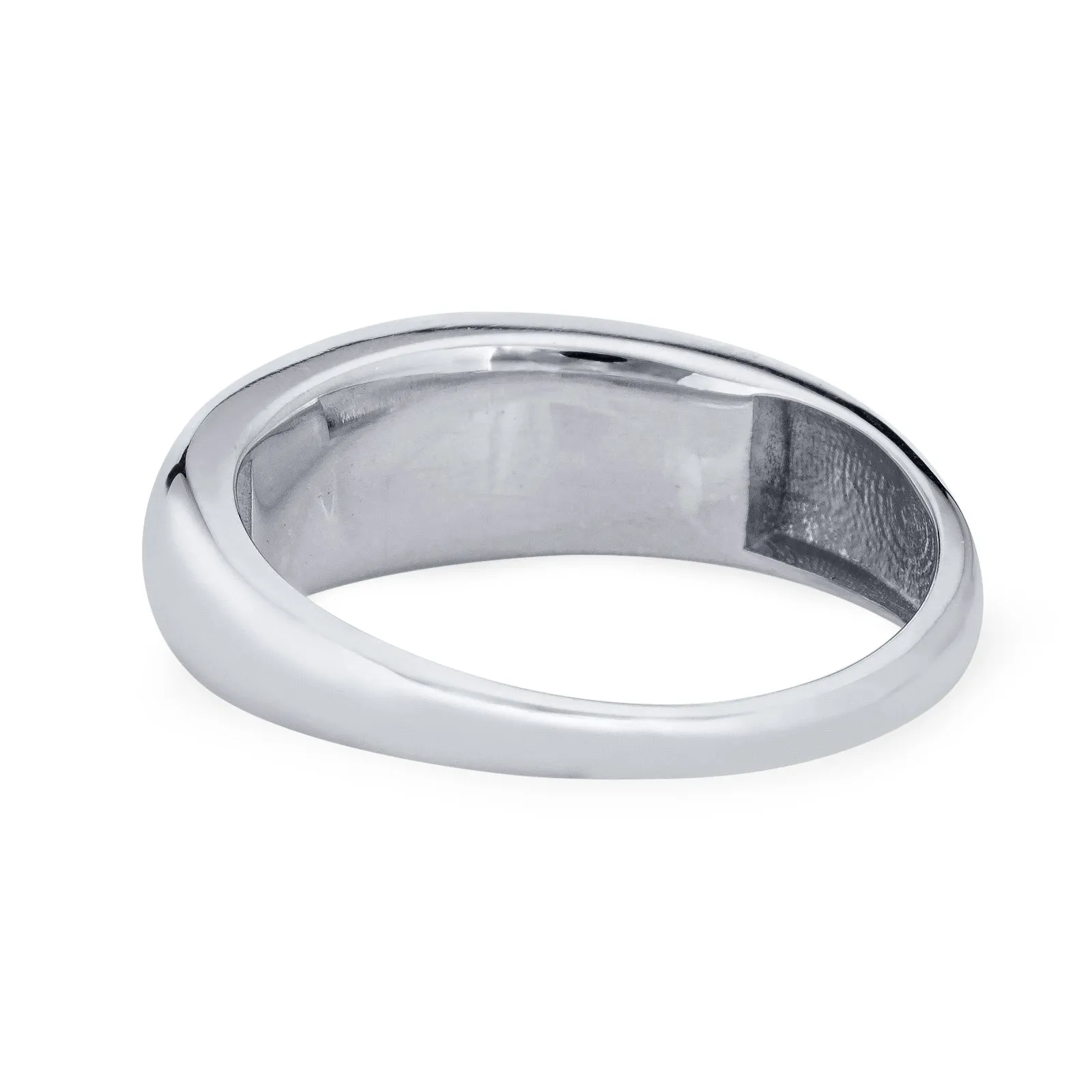 Oval Dome Cremation Ring in 14K White Gold