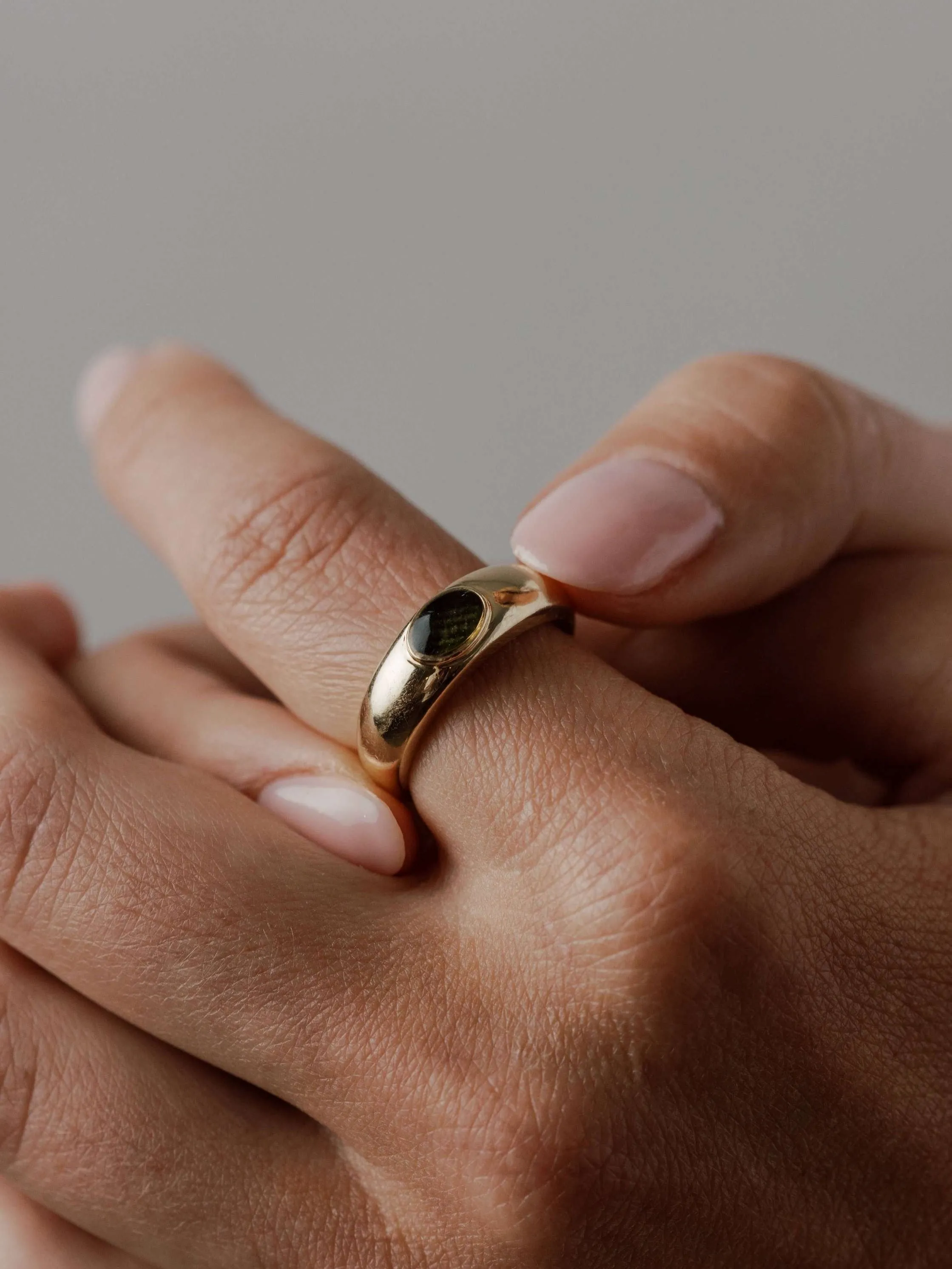 Oval Dome Cremation Ring in 14K White Gold