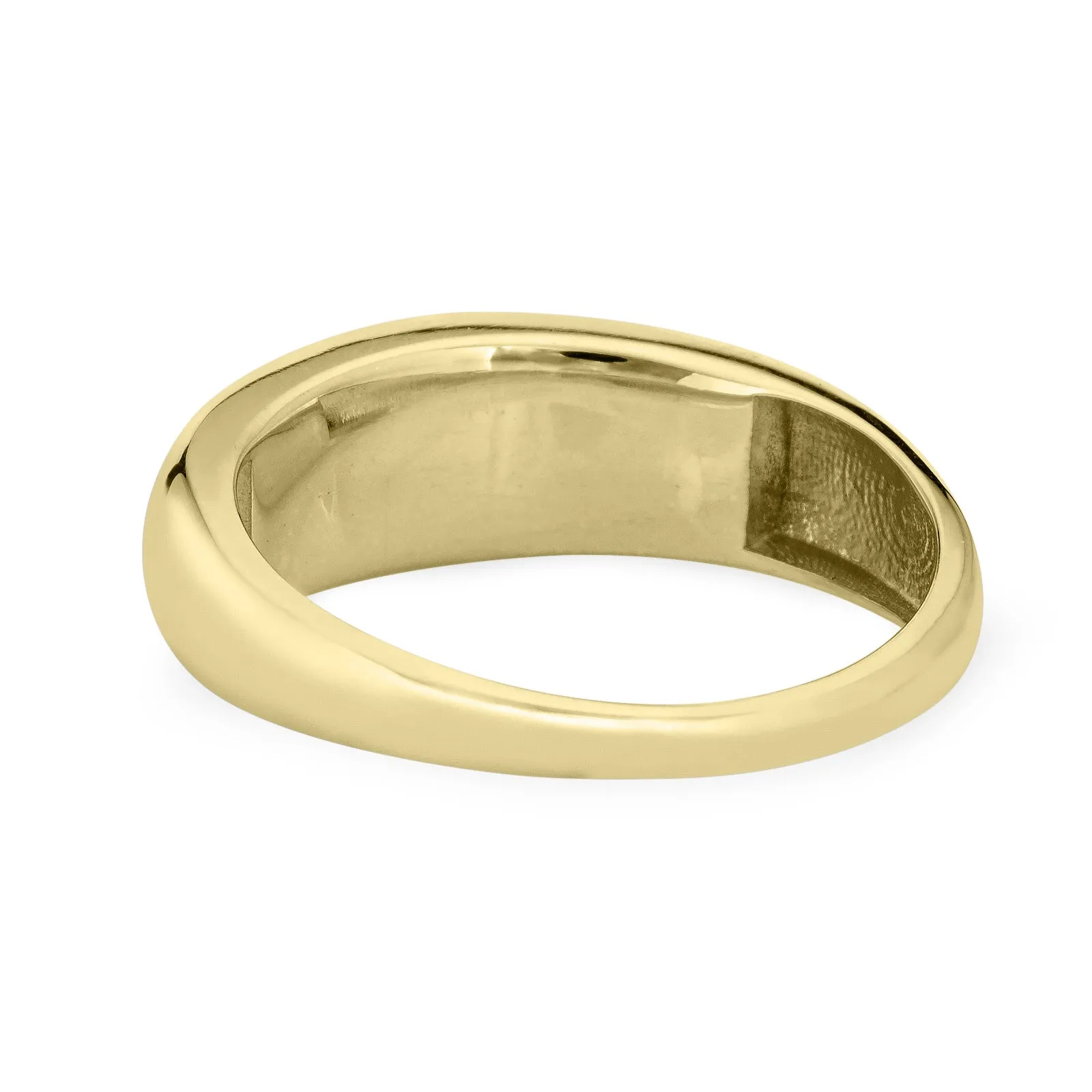 Oval Dome Cremation Ring in 14K Yellow Gold