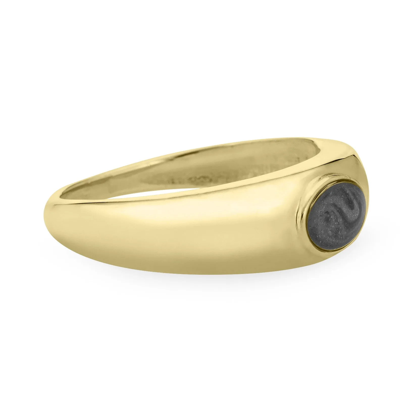 Oval Dome Cremation Ring in 14K Yellow Gold