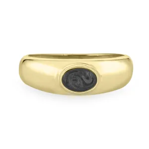 Oval Dome Cremation Ring in 14K Yellow Gold
