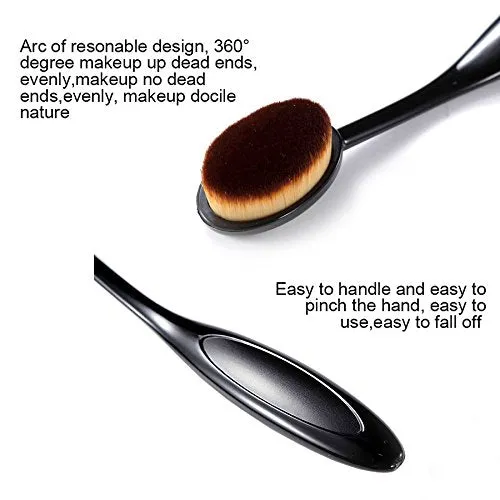 Oval Toothbrush Makeup Brush for Blending Contouring Blush Powder Concealer (Pack of 3)
