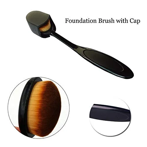 Oval Toothbrush Makeup Brush for Blending Contouring Blush Powder Concealer (Pack of 3)