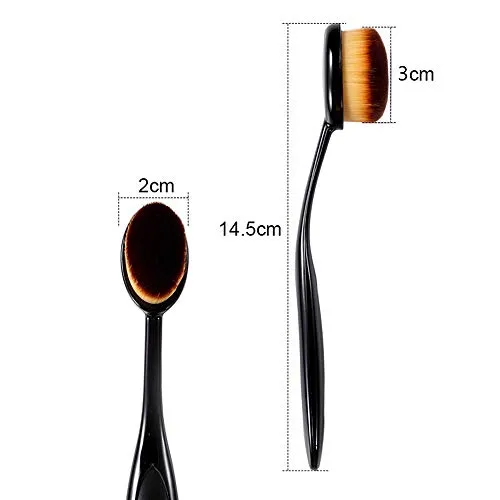 Oval Toothbrush Makeup Brush for Blending Contouring Blush Powder Concealer (Pack of 3)