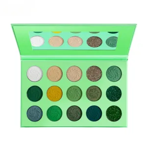 OWIIZI 15 Colors Eye Shadow Plate Eye Makeup Eyeshadow Palette Earth Matte Shimmer Gold Leaf Eye Shadow
