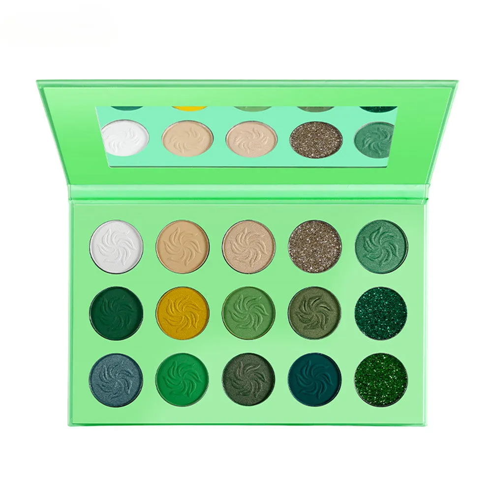 OWIIZI 15 Colors Eye Shadow Plate Eye Makeup Eyeshadow Palette Earth Matte Shimmer Gold Leaf Eye Shadow