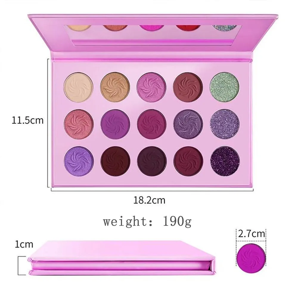OWIIZI 15 Colors Eye Shadow Plate Eye Makeup Eyeshadow Palette Earth Matte Shimmer Gold Leaf Eye Shadow