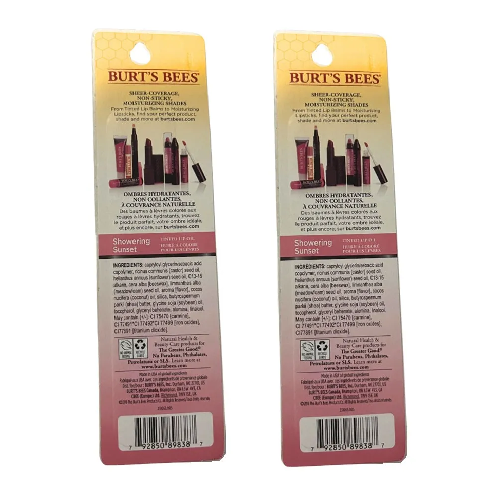 Pack of 2 Burt's Bees Tinted Lip Oil, Showering Sunset 612
