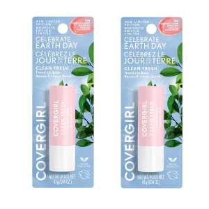 Pack of 2 CoverGirl Earth Day Clean Fresh Tinted Lip Balm, Beneath Cherry Blossoms 201