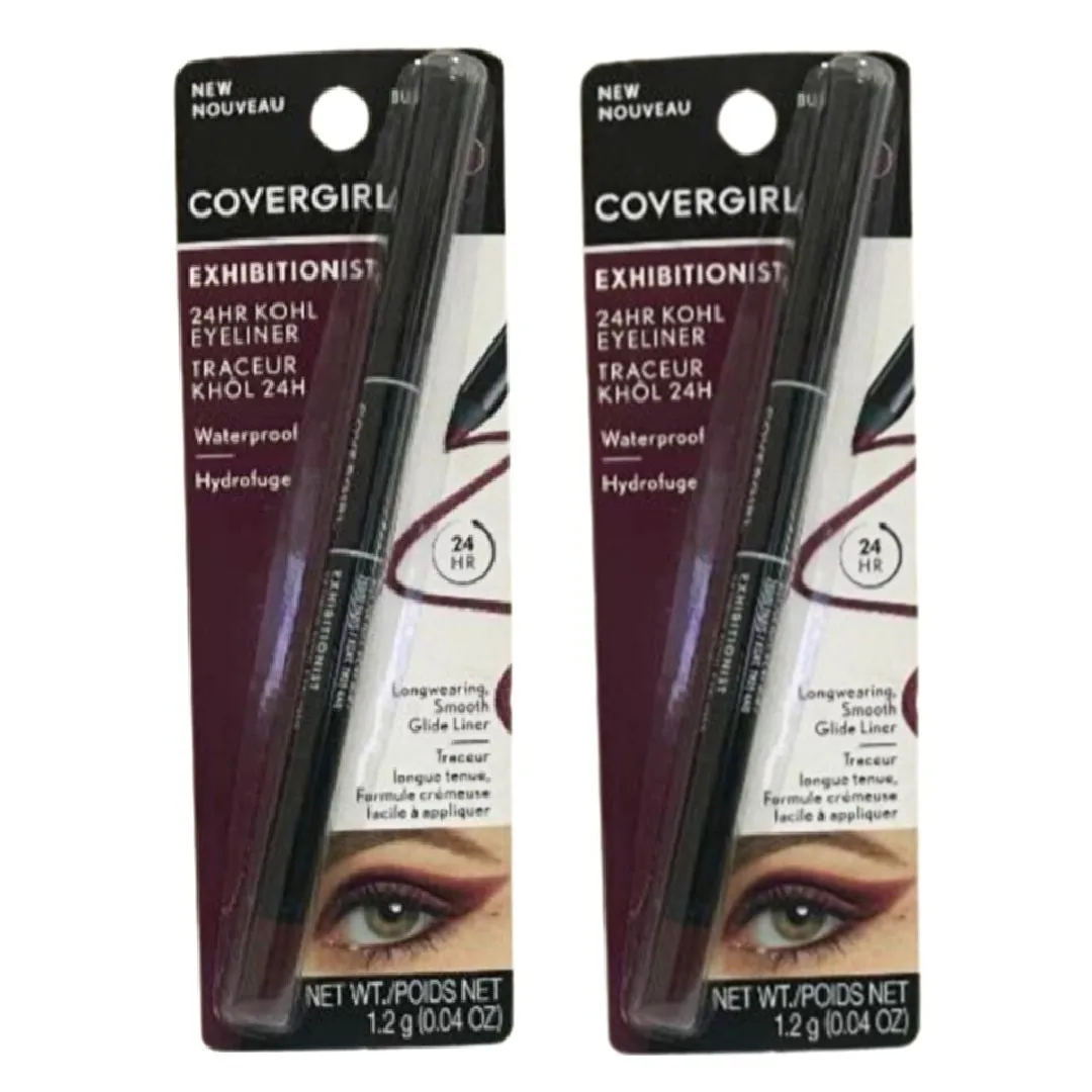 Pack of 2 CoverGirl Exhibitionist 24 Hr Kohl Eyeliner, Burgundy 500