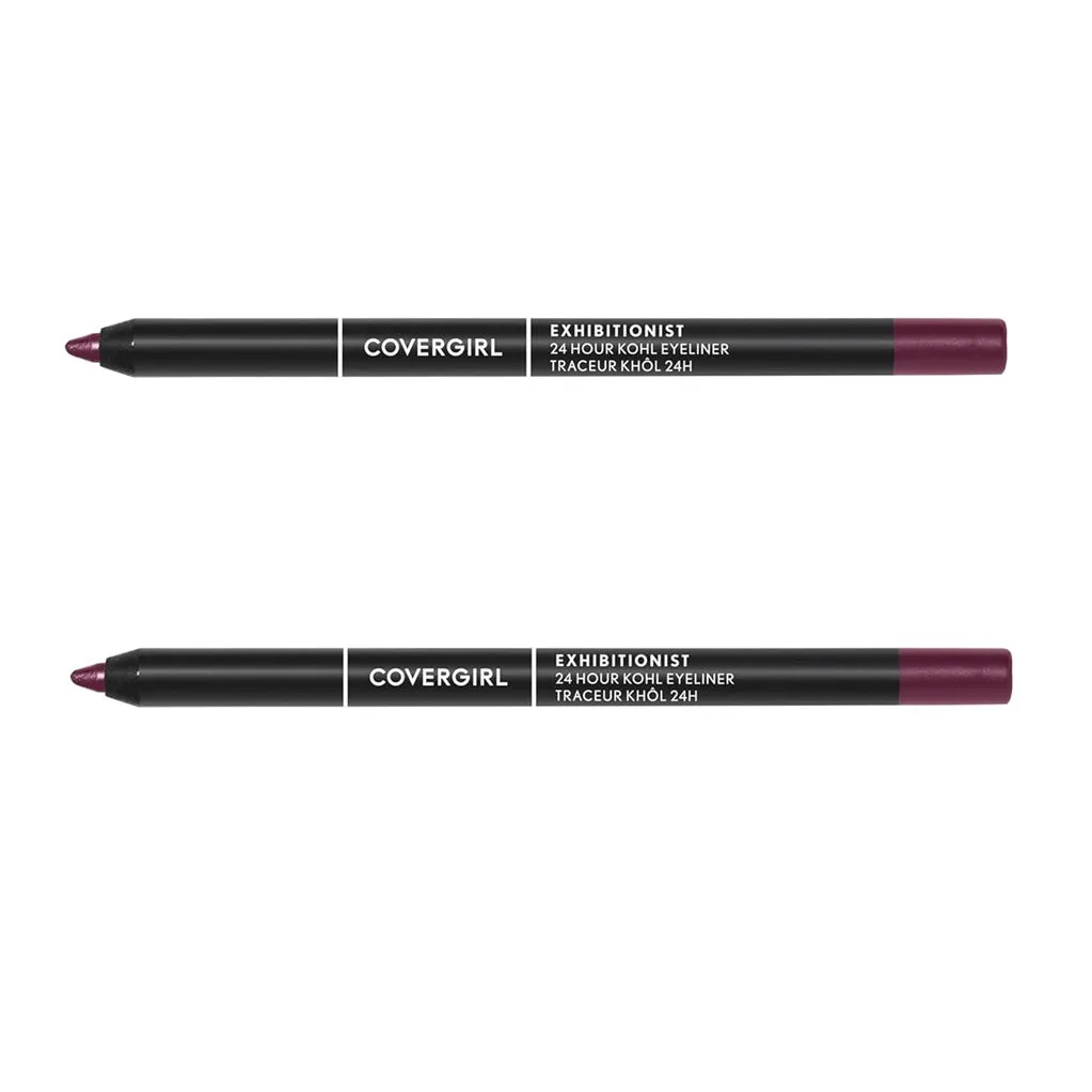 Pack of 2 CoverGirl Exhibitionist 24 Hr Kohl Eyeliner, Burgundy 500