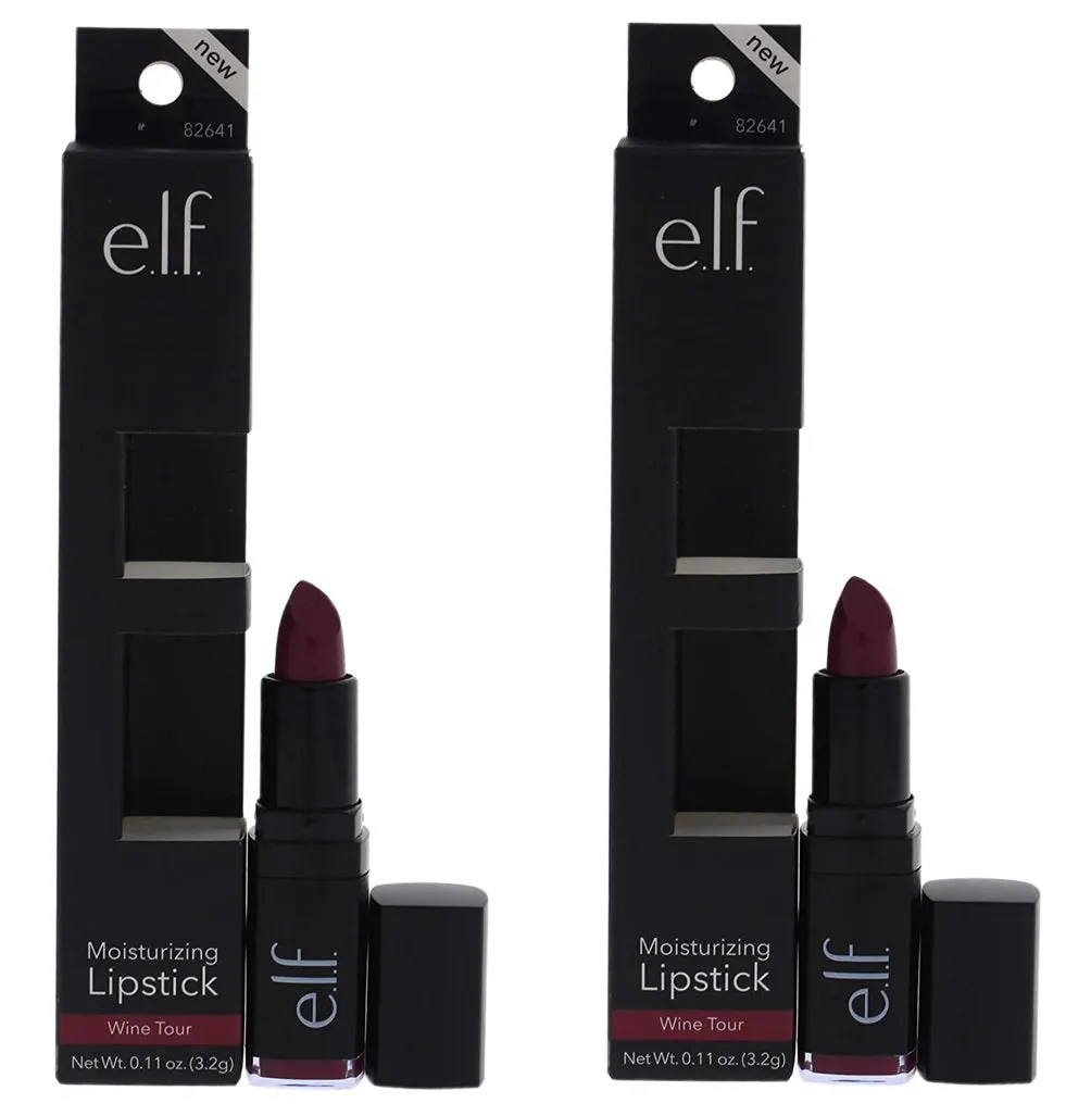 Pack of 2 e.l.f. Moisturizing Lipstick, Wine Tour 82641