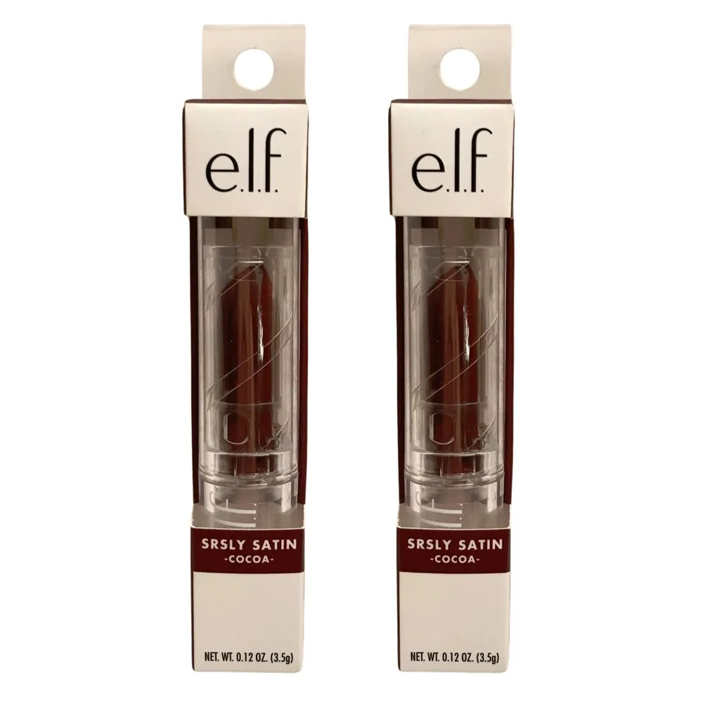 Pack of 2 E.l.f. Srsly Satin Lipstick, Cocoa 29699